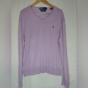 Vintage 80's Ralph Lauren Lavender V-Neck Pullover